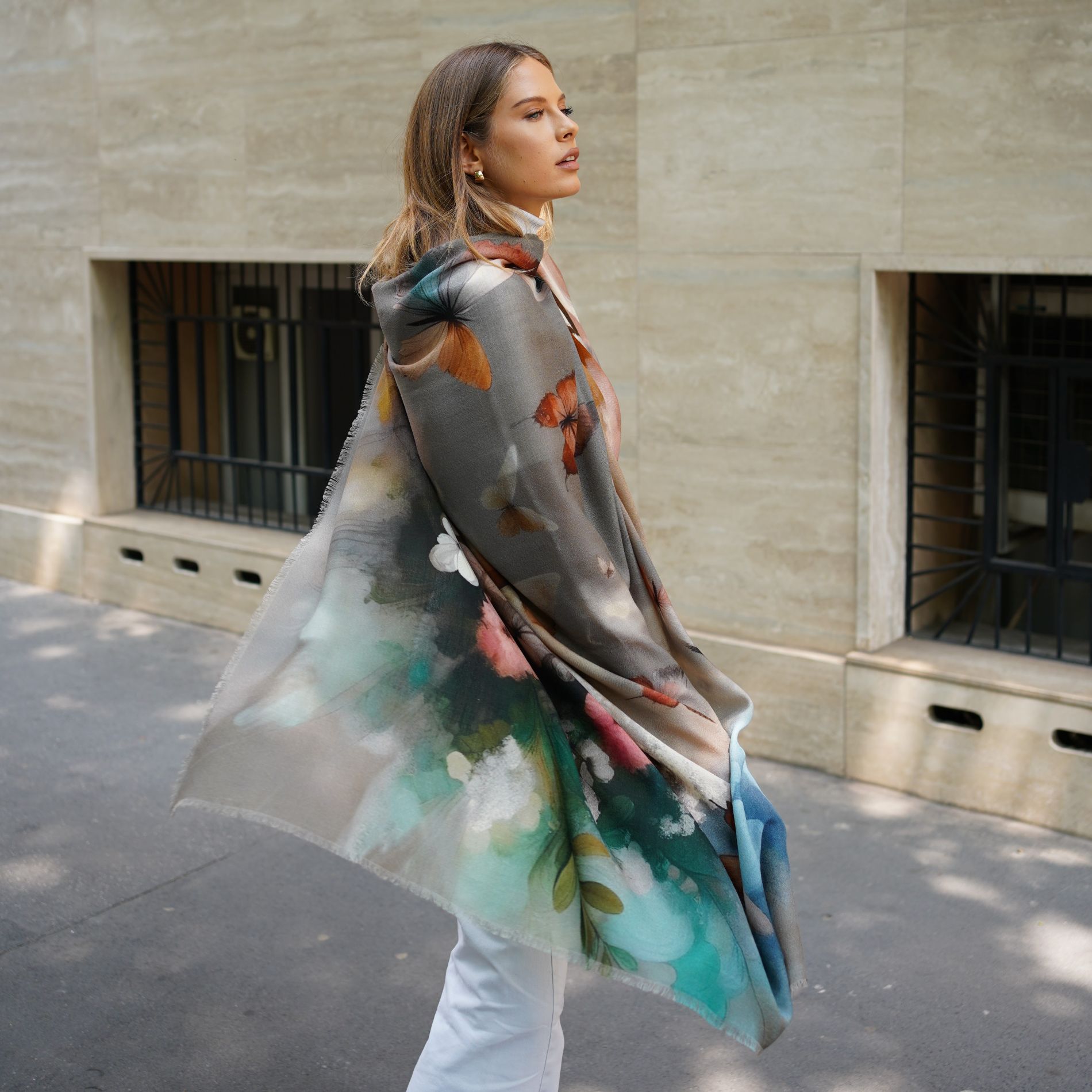 Sciarpa Con Farfalle Pashmina Farfalla Sciarpe Donna Butterfly Scarf Multicolor - Avantgarde Accessori - Foto 4