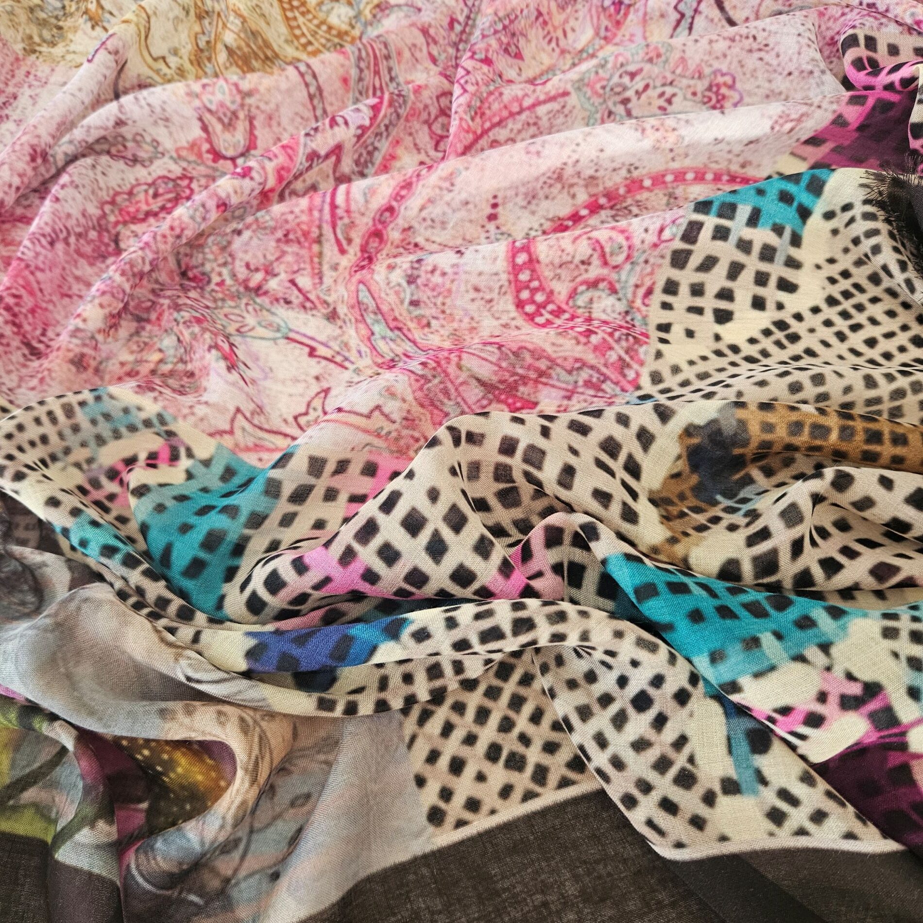 FRAAS Sciarpa Stola Paisley Donna 180x50 Cm: Leggera, Morbida E Sostenibile In Poliestere Riciclato Per L'Estate