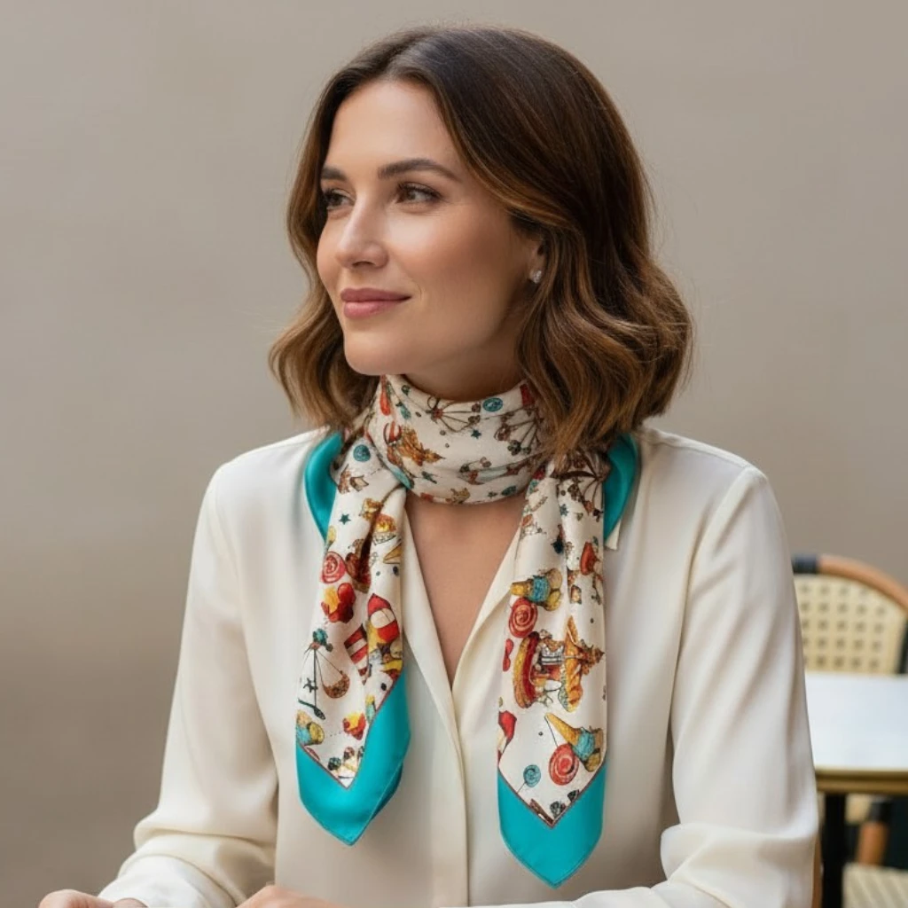 FOULARD SETA "LUNA PARK" - immagine 2