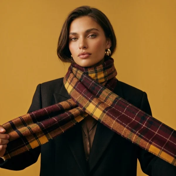 SCIARPA WITTA BORDEAUX-GIALLO (Contenuto AI)
